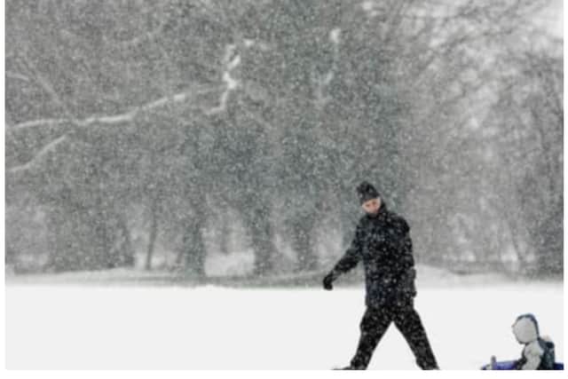 An amber warning of heavy snow has been issued for Doncaster.