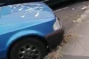 Several cars were damaged