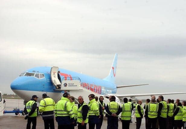 The very first flight prepares to take off from Doncaster in April 2005.