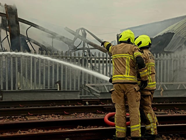 The fire created a huge plume of smoke which could be soon across Doncaster.