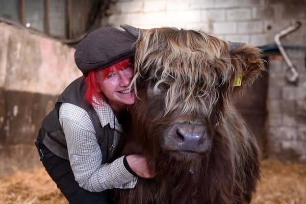 Dumble Farm owner Fiona Wilson is no stranger to cows and is delighted with the success of her 'cuddle a cow' experience which is drawing in new visitors.

