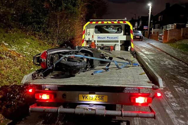 The seized moped. Picture by Sheffield North East Neighbourhood Police