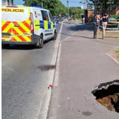 The sinkhole opened up in Thorne Road, Stainforth. (Photo: Sean Stewart).