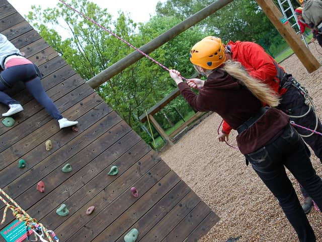 The climbing wall is 14m tall.