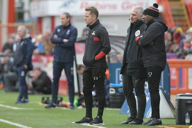 Gary McSheffrey and Frank Sinclair inherited an unbalanced squad in the view of Rovers fan Jack Manship. Picture: Howard Roe/AHPIX LTD