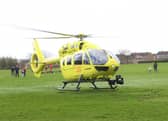 The air ambulance in Conisbrough. Picture by Paul Thomas Ford