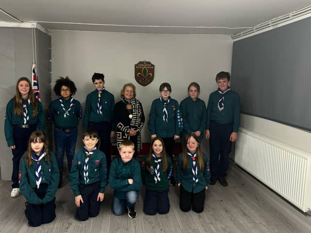 Dame Rosie Winterton met members of Kirk Sandall and Barnby Dun Scouts.