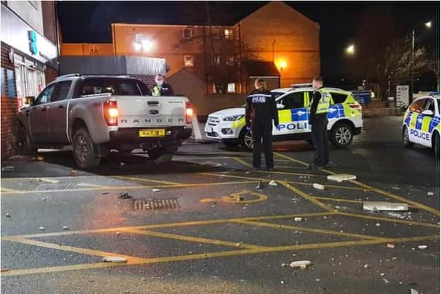 The aftermath of the smash in Cantley.