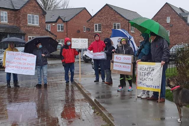 Residents held a protest against the application