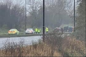The scene after the crash on White Rose Way in December. Picture by Josh Vidler