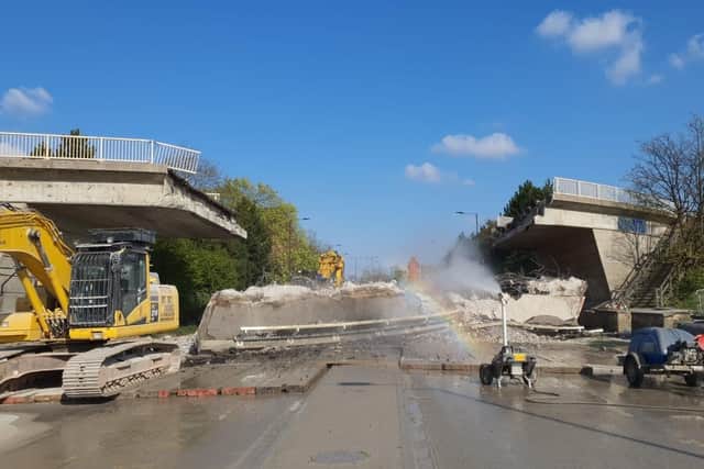 Demolition of Mexborough's flyover bridge