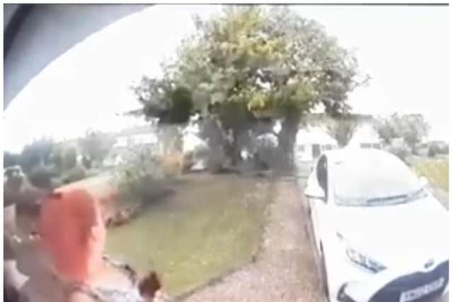 This is the moment the sound of a huge lightning bolt was caught on camera in Doncaster.
