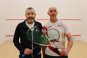 Doncaster's Steve Martin (right) beat top seed John Parkes in the final. Photo: England Squash Masters.