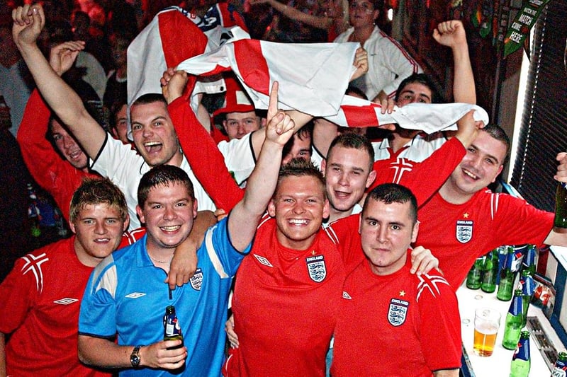 A wonderful atmosphere at the Sports Bar as England take on Portugal in 2004. Are you pictured?
