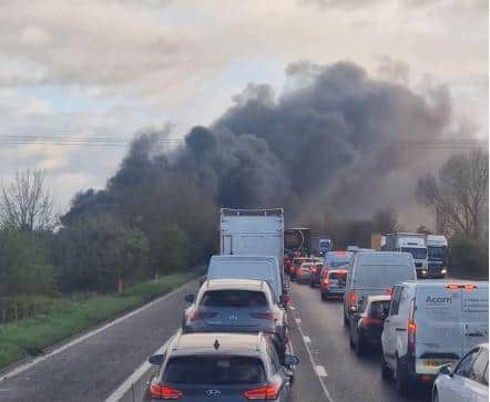 The A1 has been closed in both directions due to a vehicle fire this morning.