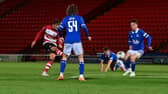 Harrison Biggins scores the second goal.