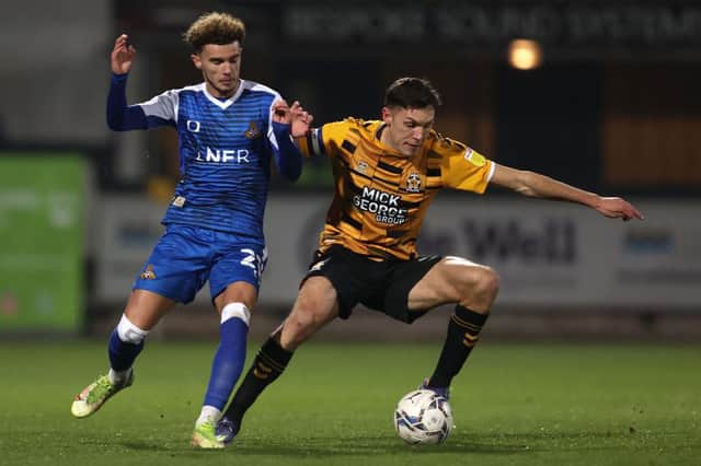 On-loan Josh Martin in action against Cambridge United. Photo by Julian Finney/Getty Images