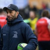 Happier times: Steve Boden coaching Doncaster Knights at Castle Park in a game last month before his sudden decision to quit last week. (Picture: Jonathan Gawthorpe)