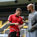 Billy Sharp and his former Sheffield United teammate David McGoldrick both took part in Sunday's charity game at Bramall Lane.