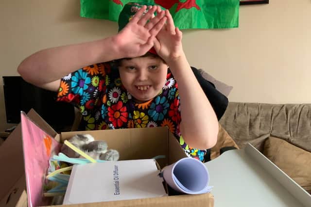 Huge Doncaster Rovers’ fan Kian was all smiles when his special parcel arrived