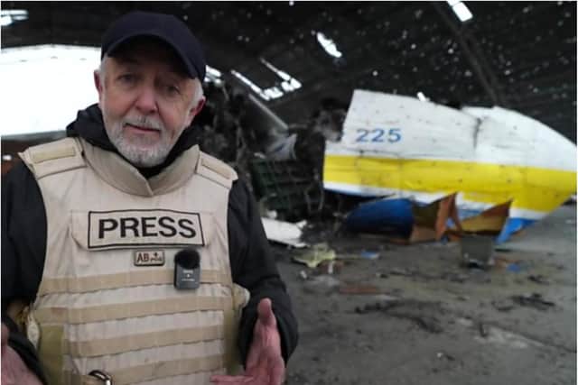 The BBC's Jeremy Bowen has confirmed the destruction of the Antonov 225 in Ukraine.  (Photo: BBC)