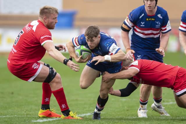 Doncaster Knights' Harry Davey was first to score a try against Coventry. Picture: Tony Johnson
