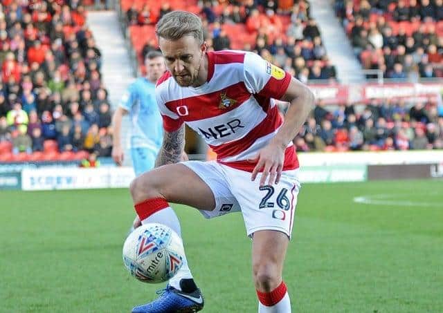 James Coppinger playing for Doncaster Rovers in January (Picture: Marie Caley)