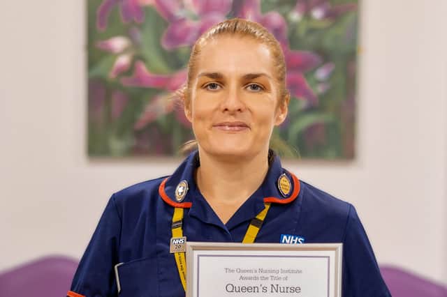 Sam Butcher has been awarded the the title of Queen’s Nurse for her outstanding contribution to community nursing for more than two decades.
