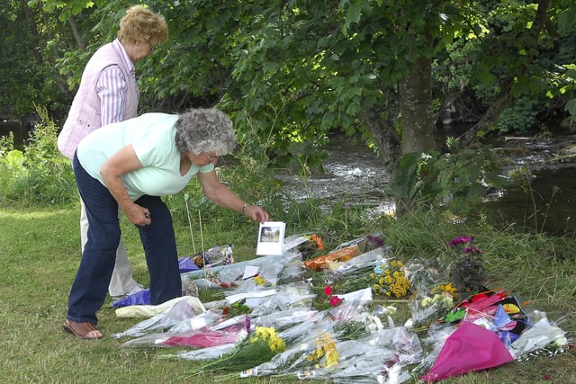 Flowers and messages for Raoul Moat at Rothbury on Tuesday, July 13.
