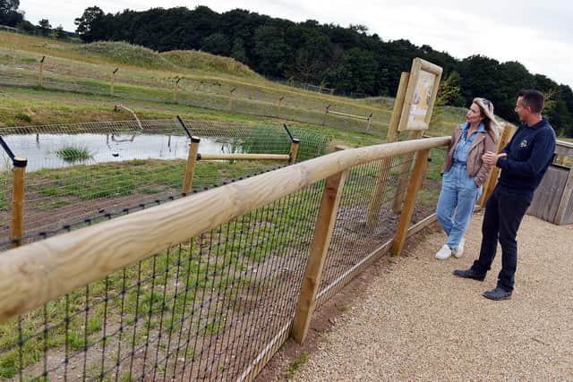 BBC Countryfile presenter Helen Skelton was able to get close to the animals as she previewed the parks summer expansion at Yorkshire Wildlife Park.