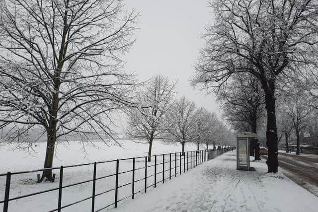 A weather warning for snow is in place in Doncaster