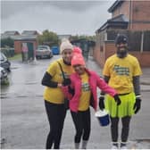 Izabella and her family braved wet and windy weather to walk 14 miles from Mexborough to Sheffield.