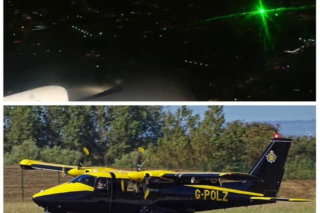 A P68-R NPAS plane and a laser