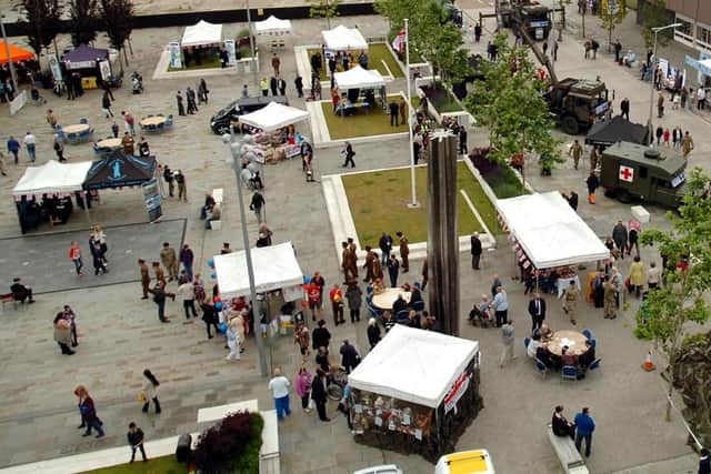 Armed Forces Day in Doncaster.  Sir Nigel Gresley Square. Picture: Malcolm Billingham