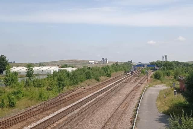 The headstocks of the former Hatfield Main Colliery viewed from the railway bridge at Stainforth. They are set to be transformed into a visitor centre. A new railway bridge is also on the cards.