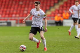 Patrick Kelly ( 22 ) of Doncaster Rovers

AHPIX LTD; Football, SkyBet; League Two;
Crewe Alexander vs Doncaster Rovers ;
15-03-2025 12.30pm; Mornflake Stadium ;