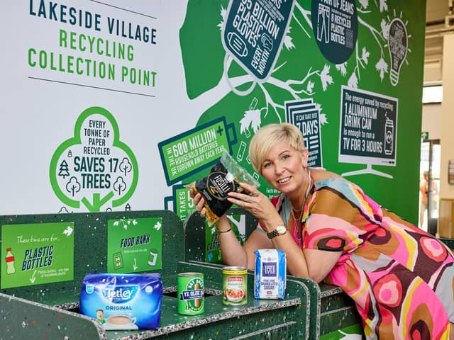 Di Mellis, centre manager, at Lakeside Village’s new foodbank donation point