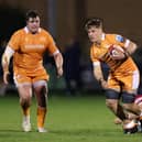 Fighting back: Morgan Strong of Doncaster Knights, on the ground, tackles Seb Kelly of Sale Sharks in the Premiership Cup (Picture: Jan Kruger/Getty Images for Sale Sharks)