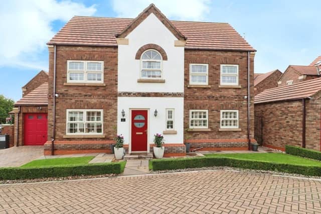 A front view of the stylish Austerfield home that is currently for sale with Purplebricks.