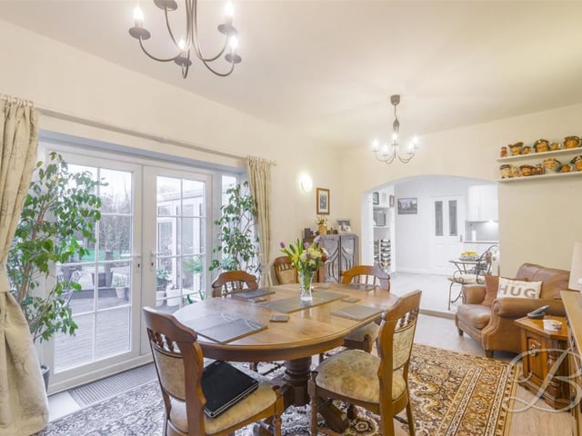 More evidence of the lovely dining room. A large pair of patio doors lead into the garden, which is ideal for those warm summer evenings after dinner.