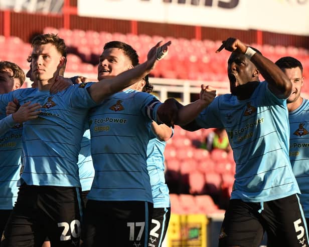 Rovers celebrate Joe Ironside's last gasp winner. Picture: Howard Roe/AHPIX LTD