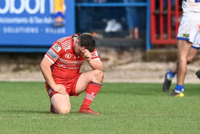 Dons' Matty Beharrell is pictured after the final whistle. Picture by Howard Roe/AHPIX.com