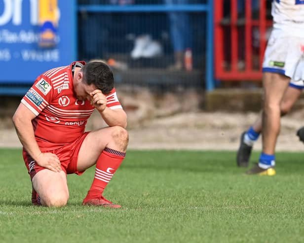 Dons' Matty Beharrell is pictured after the final whistle. Picture by Howard Roe/AHPIX.com