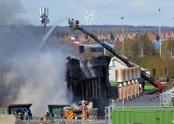 The recycling plant has been destroyed.