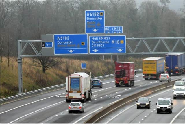 The M18 will be closed northbound near Doncaster this weekend.