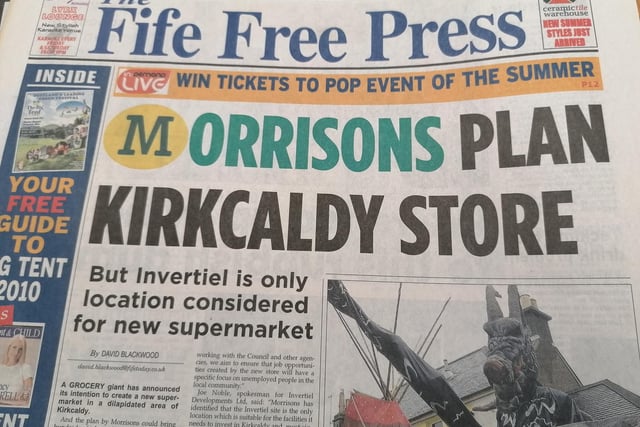 Fife Free Press 2010 - front page on Morrisons development in Kirkcaldy