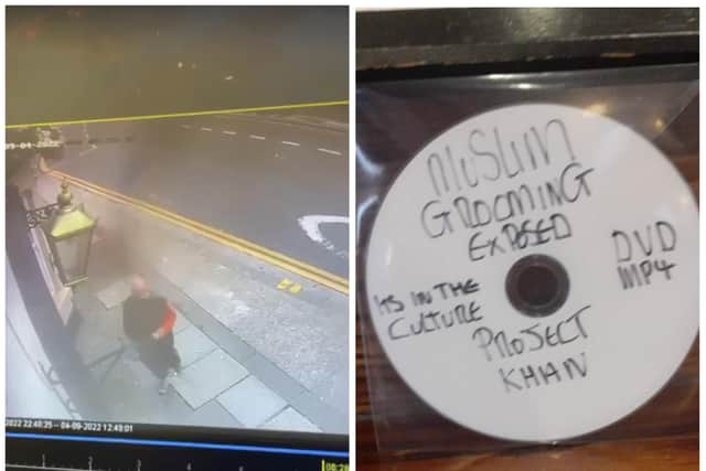 CCTV captured a man pushing the expose DVD through the door of a Doncaster pub.