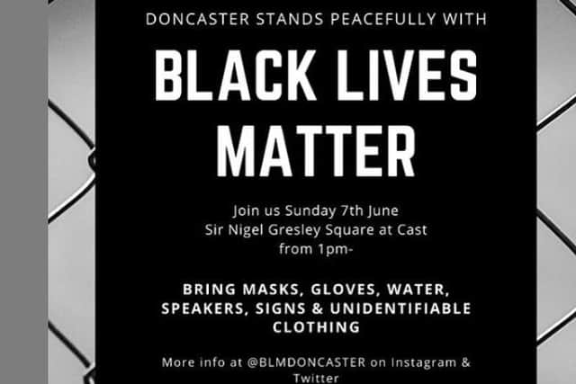 Black Lives Matter poster for Doncaster.