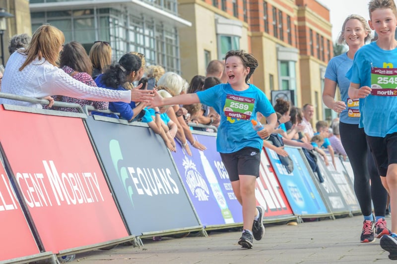 Young runners have been taking part in the Great North Run junior and mini events ahead of Sunday's half marathon