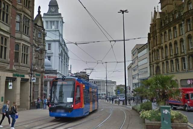 Supertram in Sheffield city centre